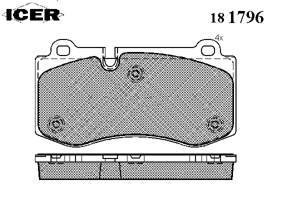 Комплект тормозных колодок, дисковый тормоз 181796