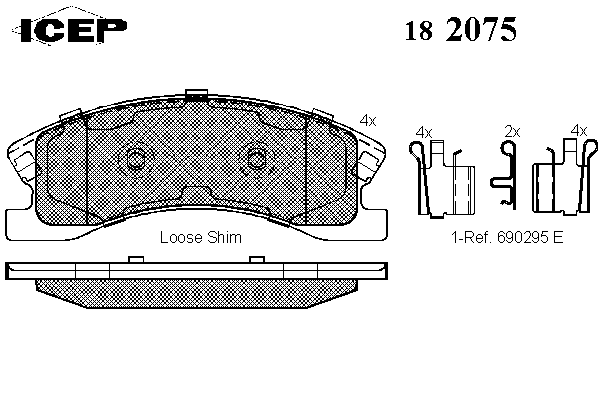 Комплект тормозных колодок, дисковый тормоз 182075