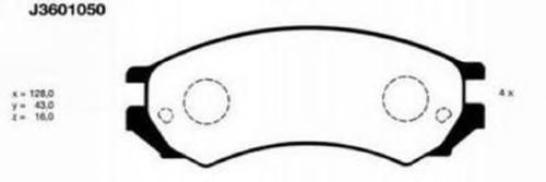 Комплект тормозных колодок, дисковый тормоз J3601050