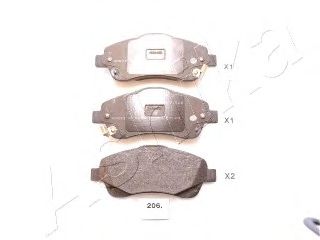 Комплект тормозных колодок, дисковый тормоз 50-02-206