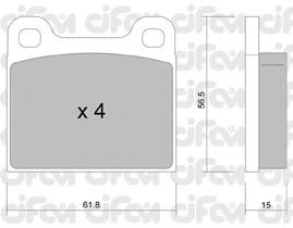 Комплект тормозных колодок, дисковый тормоз 822-003-0