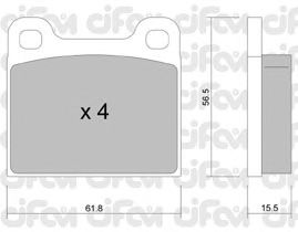 Комплект тормозных колодок, дисковый тормоз 822-003-4