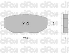 Комплект тормозных колодок, дисковый тормоз 822-097-0