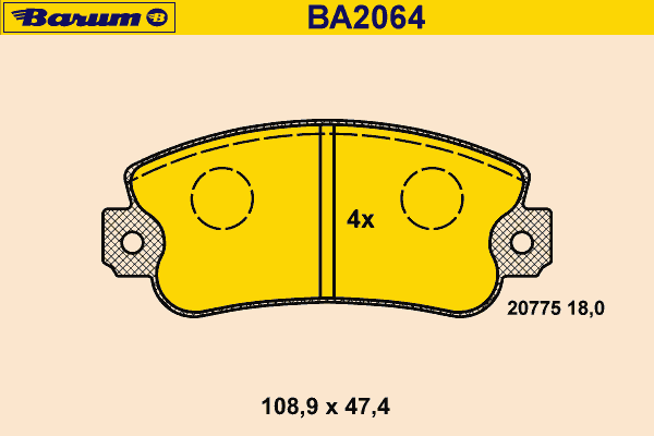 Bremsbelagsatz, Scheibenbremse BA2064