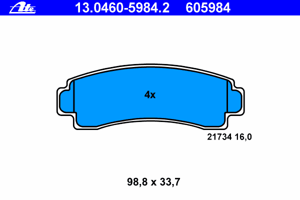 Комплект тормозных колодок, дисковый тормоз 13.0460-5984.2