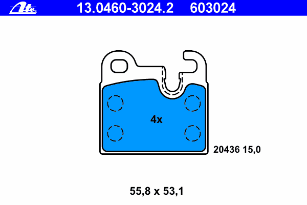 Комплект тормозных колодок, дисковый тормоз 13.0460-3024.2