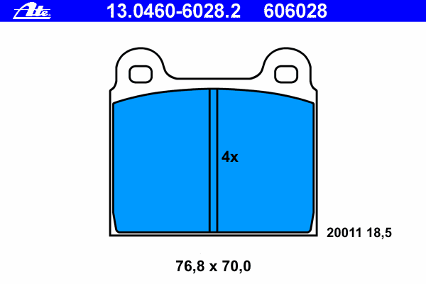 Комплект тормозных колодок, дисковый тормоз 13.0460-6028.2