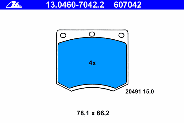 Kit de plaquettes de frein, frein à disque 13.0460-7042.2