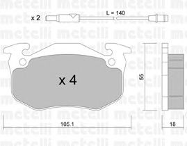 Комплект тормозных колодок, дисковый тормоз 22-0036-1