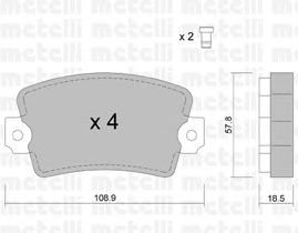 Комплект тормозных колодок, дисковый тормоз 22-0186-0