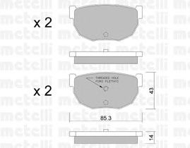 Комплект тормозных колодок, дисковый тормоз 22-0492-0