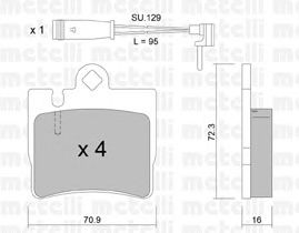 Комплект тормозных колодок, дисковый тормоз 22-0597-0K