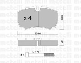 Комплект тормозных колодок, дисковый тормоз 22-0604-0