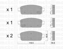 Комплект тормозных колодок, дисковый тормоз 22-0840-0