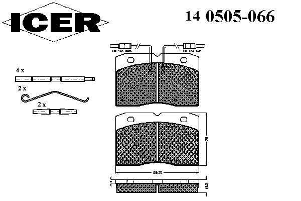 Kit de plaquettes de frein, frein à disque 140505-066
