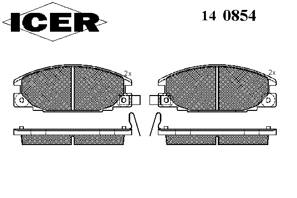 Комплект тормозных колодок, дисковый тормоз 140854