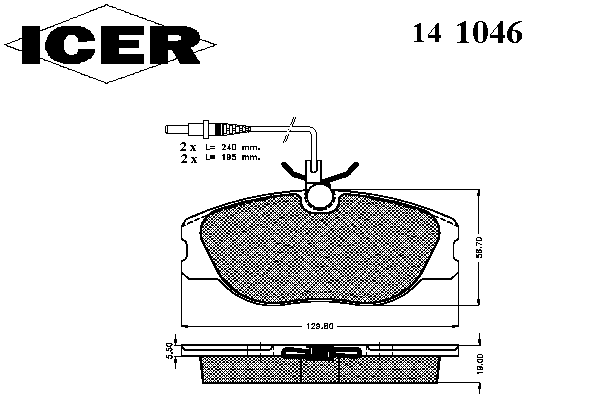 Kit de plaquettes de frein, frein à disque 141046