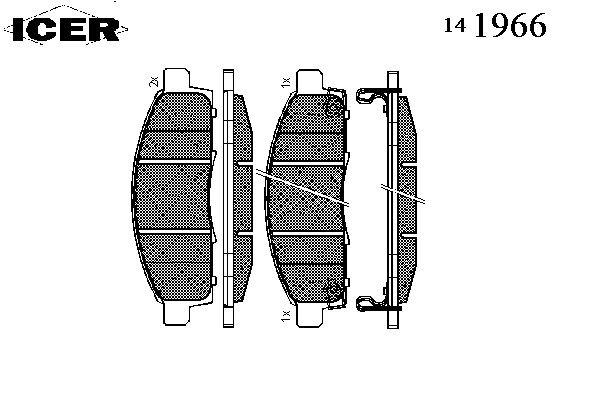 Kit de plaquettes de frein, frein à disque 141966