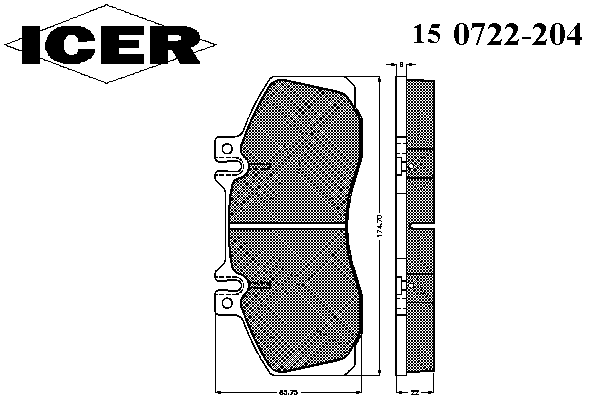 Комплект тормозных колодок, дисковый тормоз 150722-204