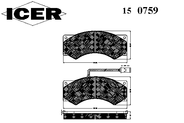 Kit de plaquettes de frein, frein à disque 150759