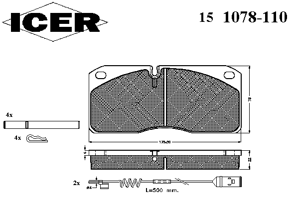 Kit de plaquettes de frein, frein à disque 151078-110