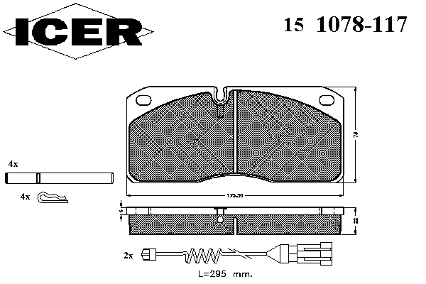 Комплект тормозных колодок, дисковый тормоз 151078-117