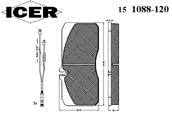 Комплект тормозных колодок, дисковый тормоз 151088-120