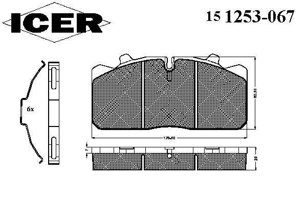 Комплект тормозных колодок, дисковый тормоз 151253-067