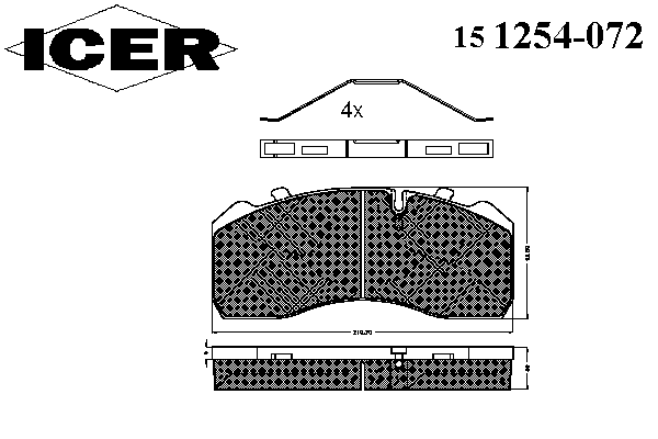 Комплект тормозных колодок, дисковый тормоз 151254-072