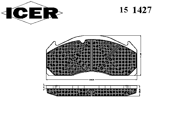 Комплект тормозных колодок, дисковый тормоз 151427