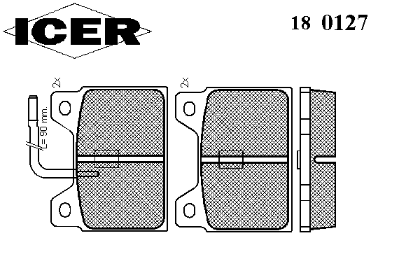 Комплект тормозных колодок, дисковый тормоз 180127