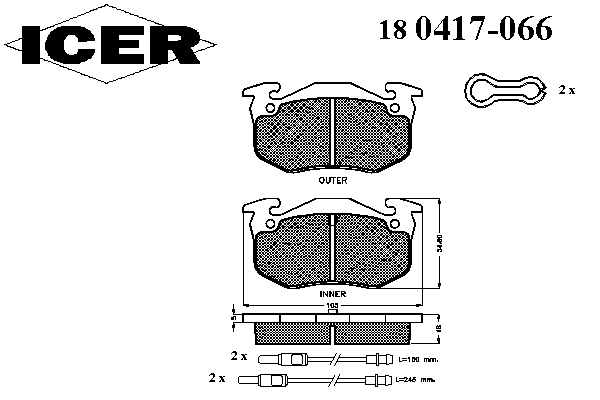 Комплект тормозных колодок, дисковый тормоз 180417-066