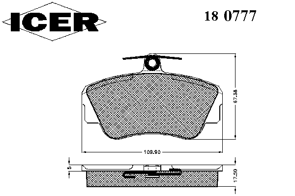 Комплект тормозных колодок, дисковый тормоз 180777