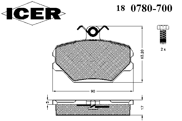 Kit de plaquettes de frein, frein à disque 180780-700