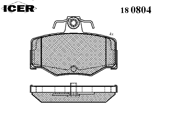 Комплект тормозных колодок, дисковый тормоз 180804