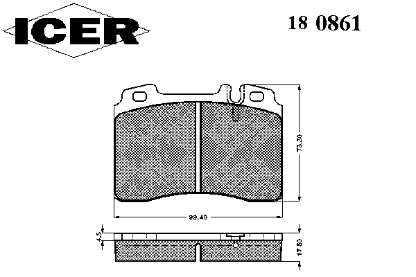 Комплект тормозных колодок, дисковый тормоз 180861
