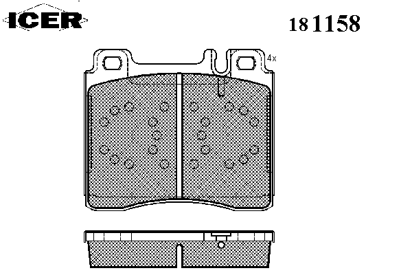 Комплект тормозных колодок, дисковый тормоз 181158