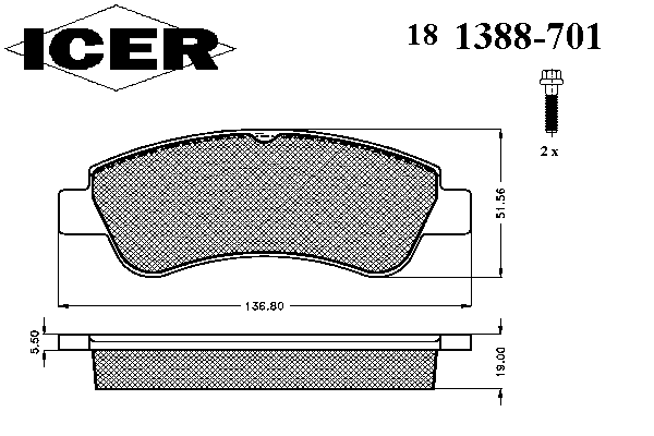 Kit de plaquettes de frein, frein à disque 181388-701
