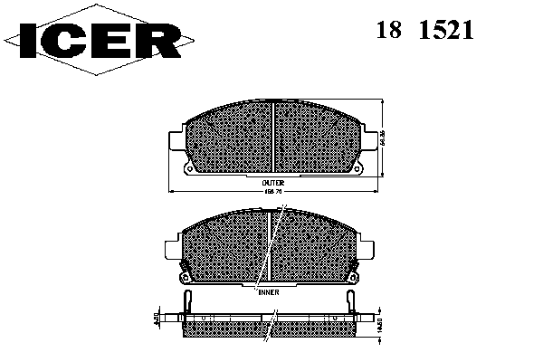 Комплект тормозных колодок, дисковый тормоз 181521