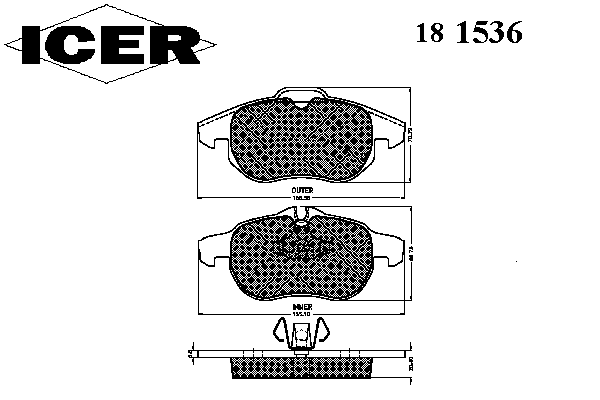 Комплект тормозных колодок, дисковый тормоз 181536