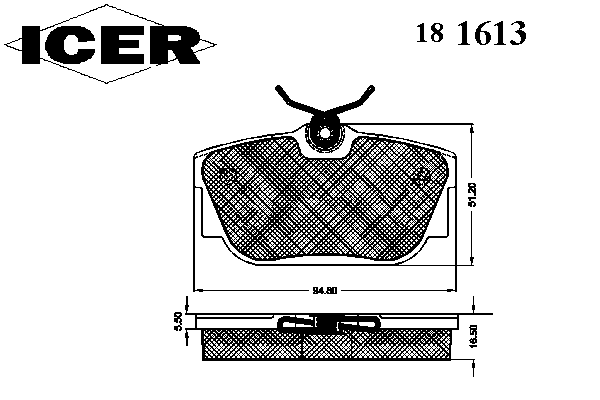 Комплект тормозных колодок, дисковый тормоз 181613