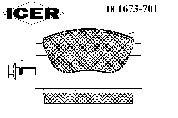 Комплект тормозных колодок, дисковый тормоз 181673-701