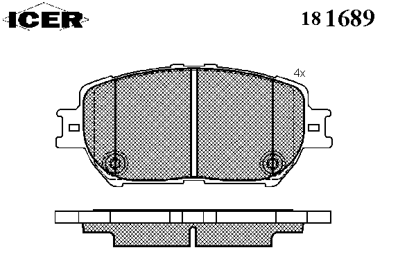 Комплект тормозных колодок, дисковый тормоз 181689