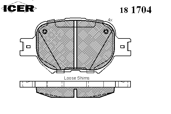 Комплект тормозных колодок, дисковый тормоз 181704