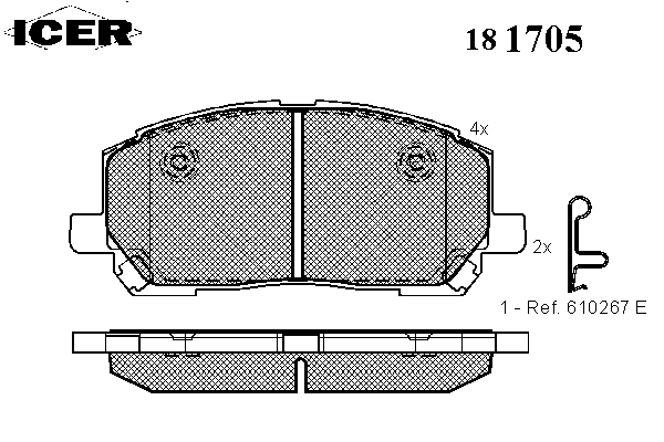 Комплект тормозных колодок, дисковый тормоз 181705