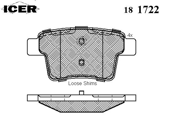 Комплект тормозных колодок, дисковый тормоз 181722