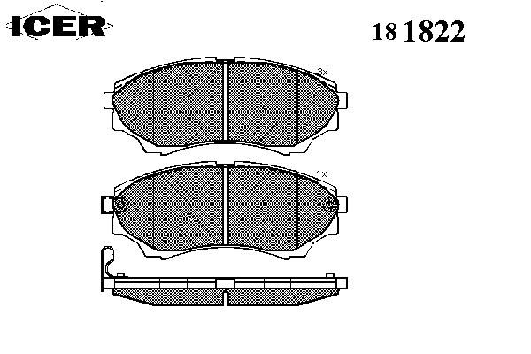 Комплект тормозных колодок, дисковый тормоз 181822