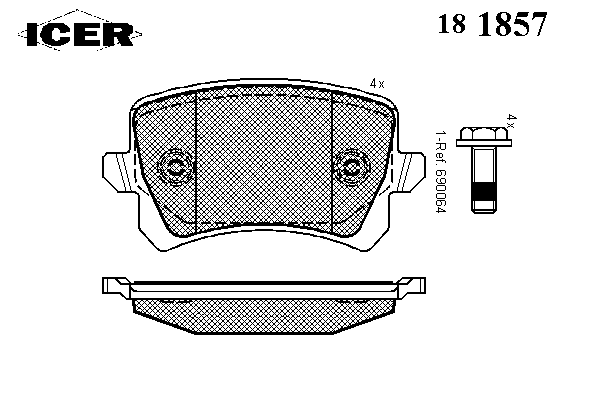 Комплект тормозных колодок, дисковый тормоз 181857