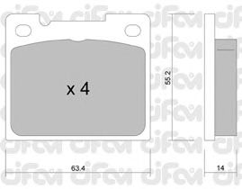 Комплект тормозных колодок, дисковый тормоз 822-004-0