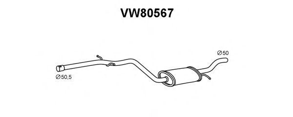 Средний глушитель выхлопных газов VW80567